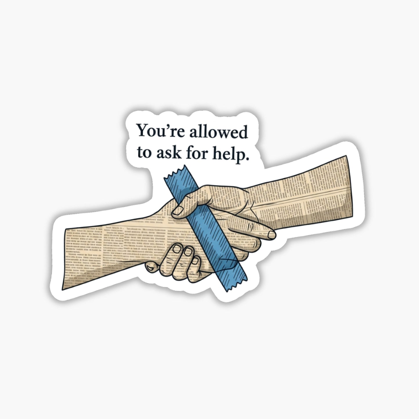 Mental Health Sticker - You're Allowed to Ask for Help Collage