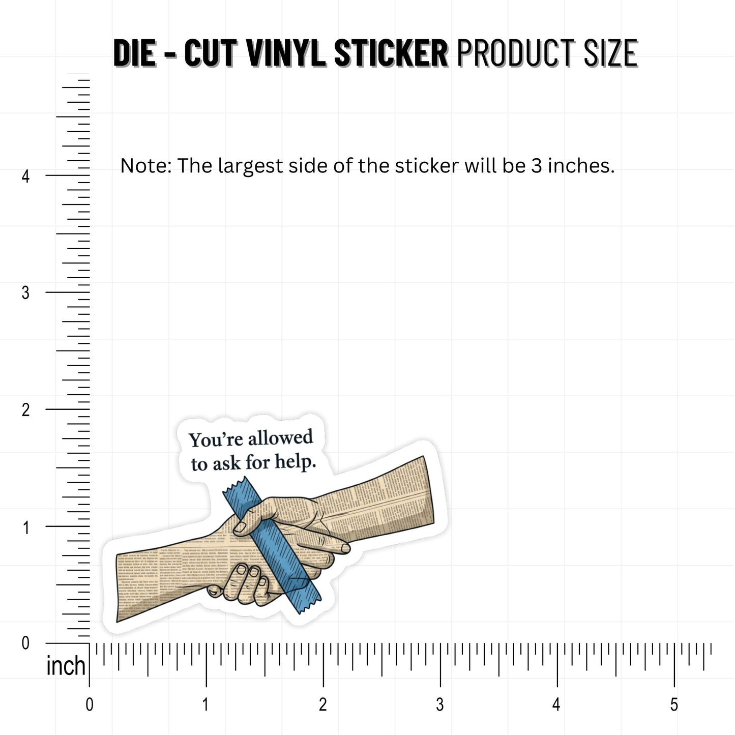 Mental Health Sticker - You're Allowed to Ask for Help Collage