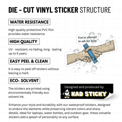 Mental Health Sticker - You're Allowed to Ask for Help Collage