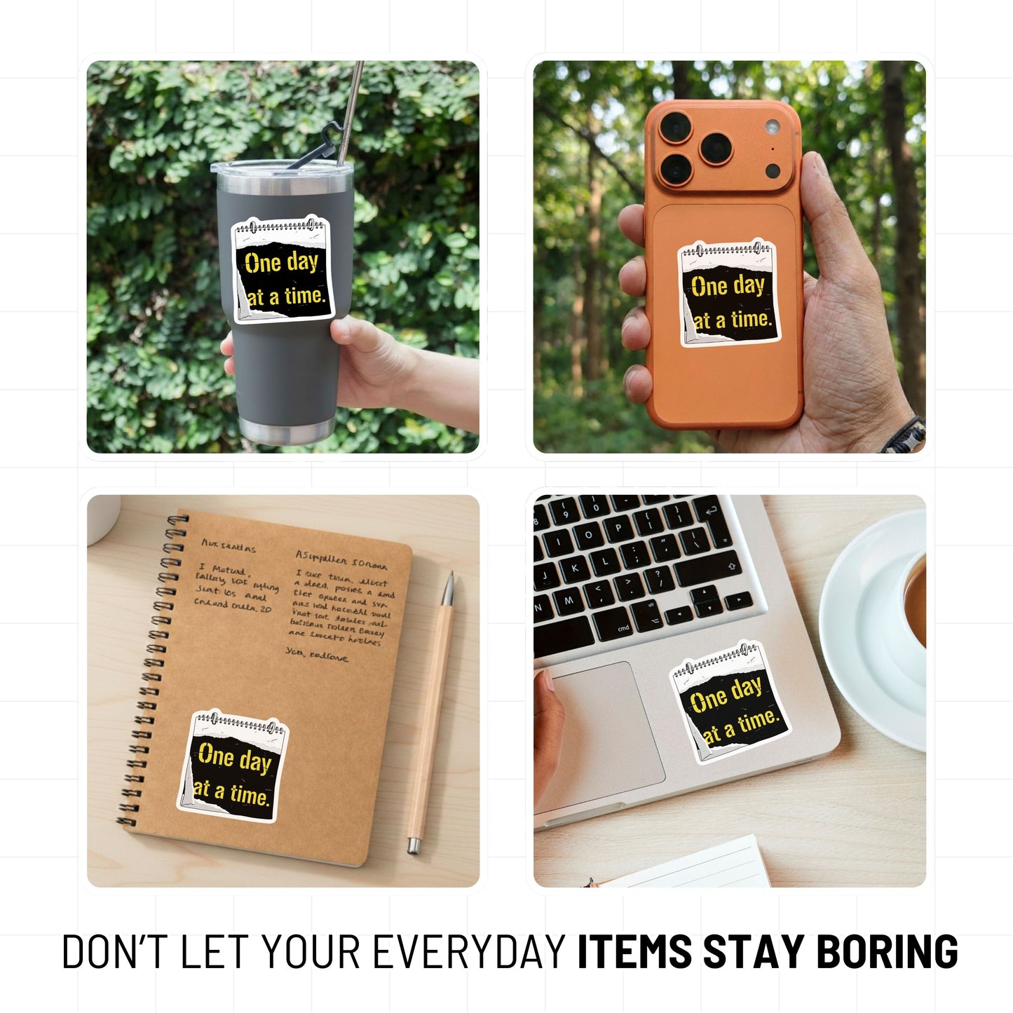 Mental Health Sticker - One Day at a Time Gritty Zine Decal