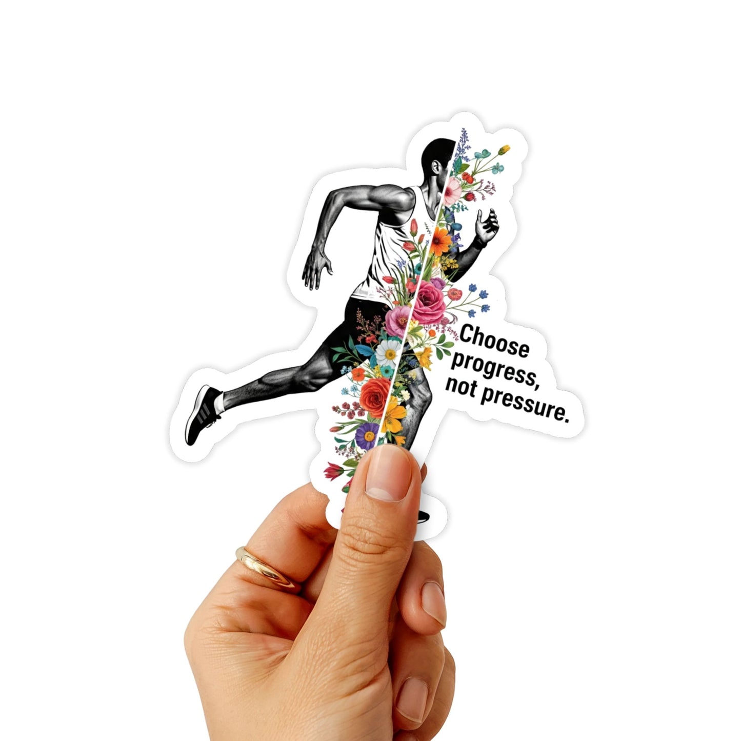 Self-Care Sticker - Choose Progress Not Pressure Collage