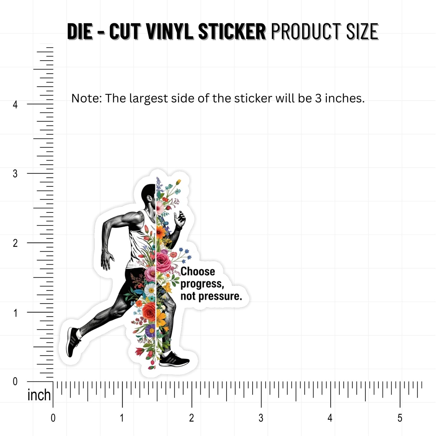 Self-Care Sticker - Choose Progress Not Pressure Collage