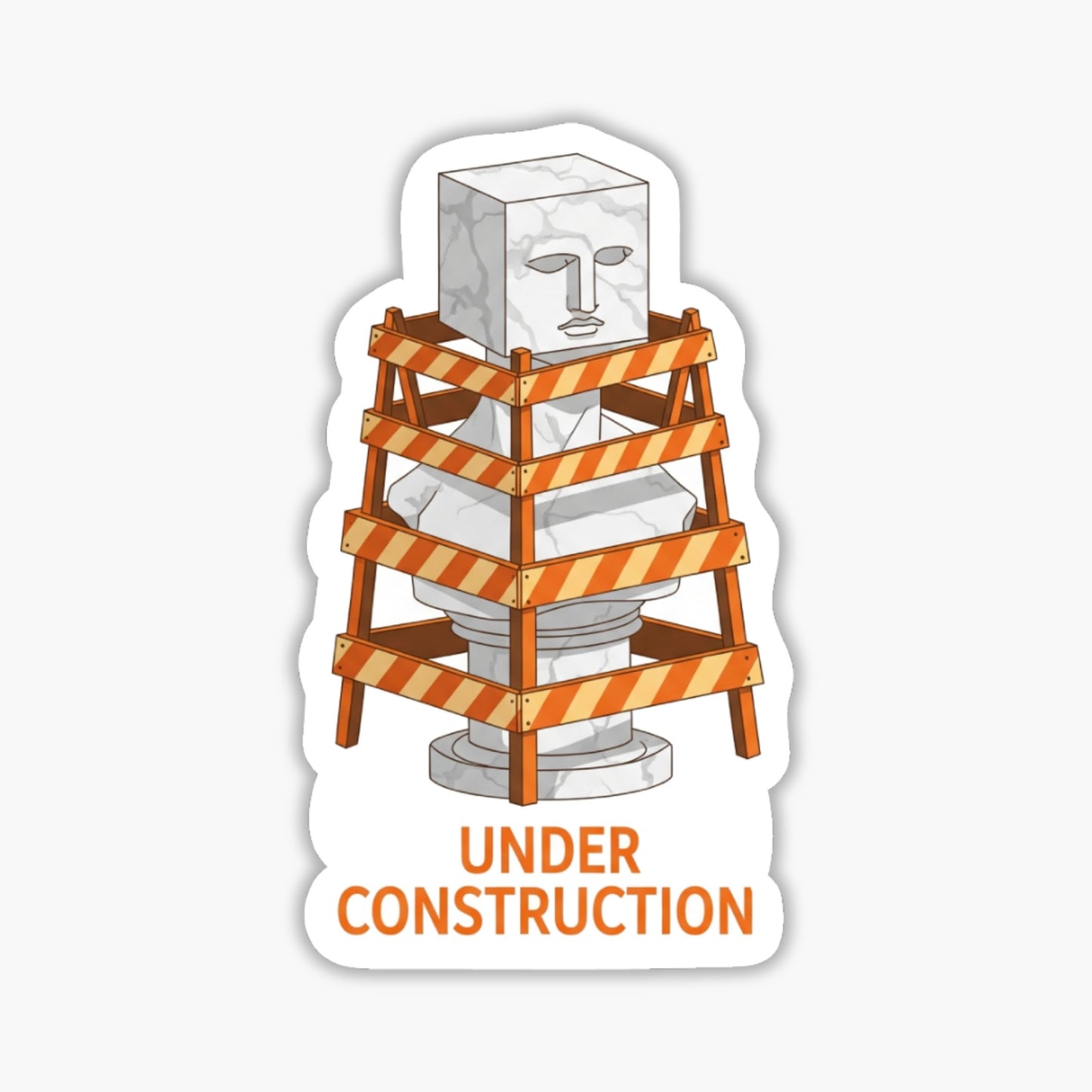 Work In Progress Mental Health Sticker - Under Construction Vinyl