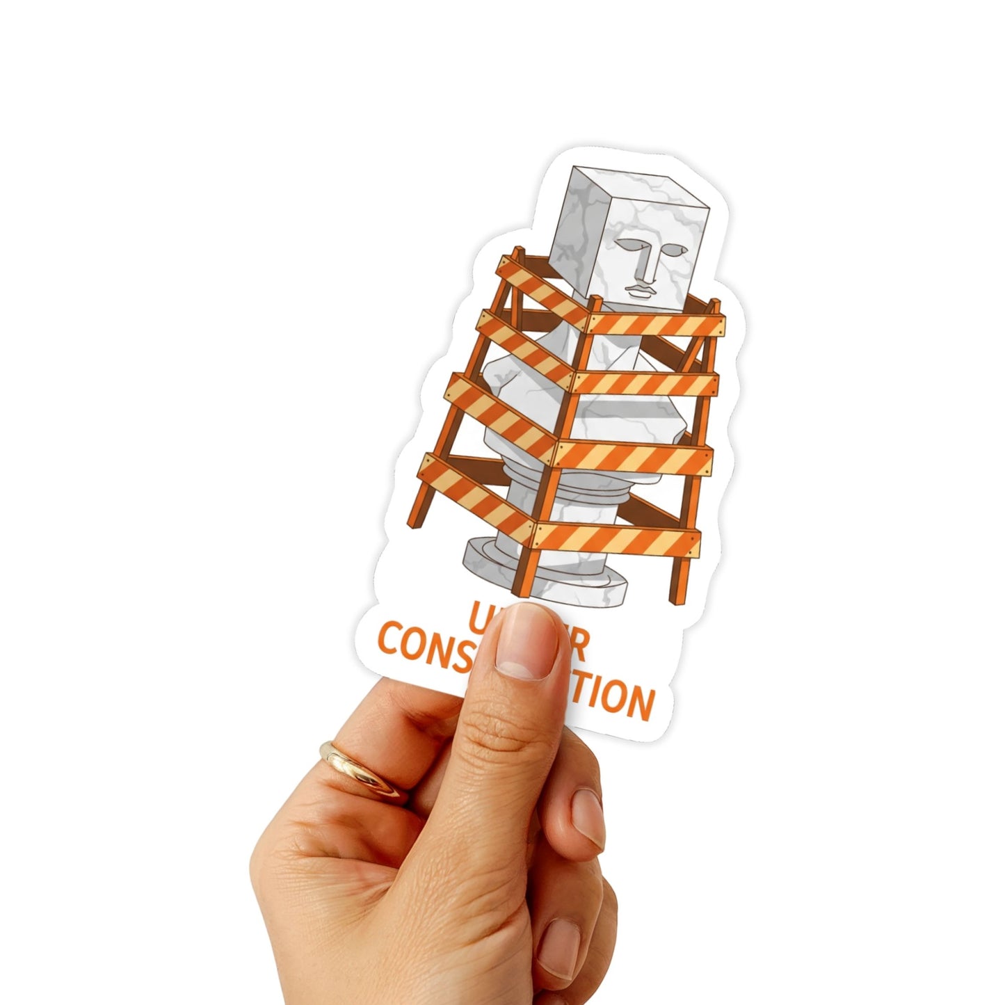 Work In Progress Mental Health Sticker - Under Construction Vinyl