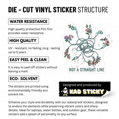 Healing Isnt Linear Sticker - Tangled Floral Wire Waterproof Decal