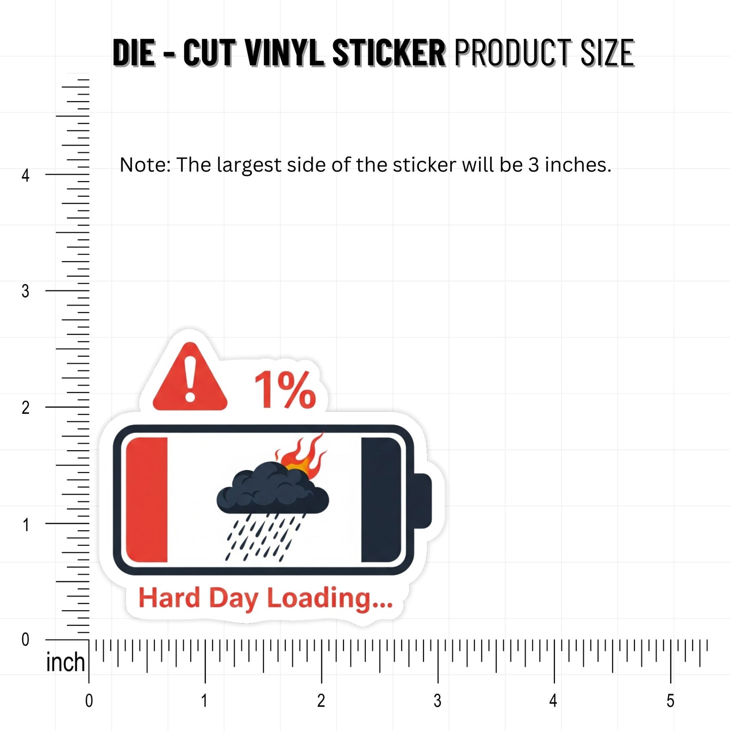 Hard Day Loading Mental Health Sticker Moody Tech Aesthetic