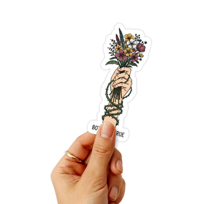 Mental Health Sticker Grateful and Struggling Both are True Floral