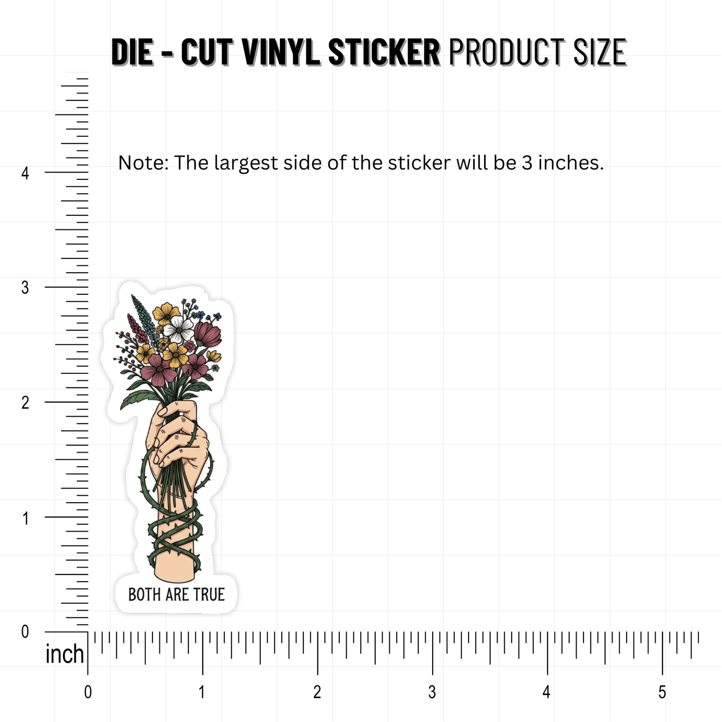 Mental Health Sticker Grateful and Struggling Both are True Floral