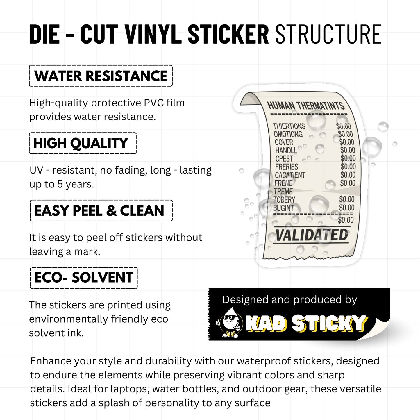 Mental Health Sticker - Retro Receipt Feelings Make Sense Decal