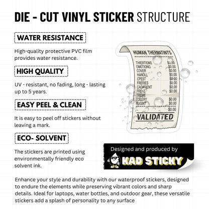 Mental Health Sticker - Retro Receipt Feelings Make Sense Decal