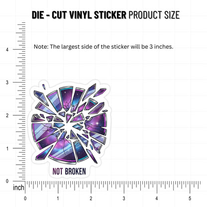 Self-Love Sticker - "Not Broken" Vaporwave Mirror Graphic