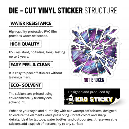 Self-Love Sticker - "Not Broken" Vaporwave Mirror Graphic