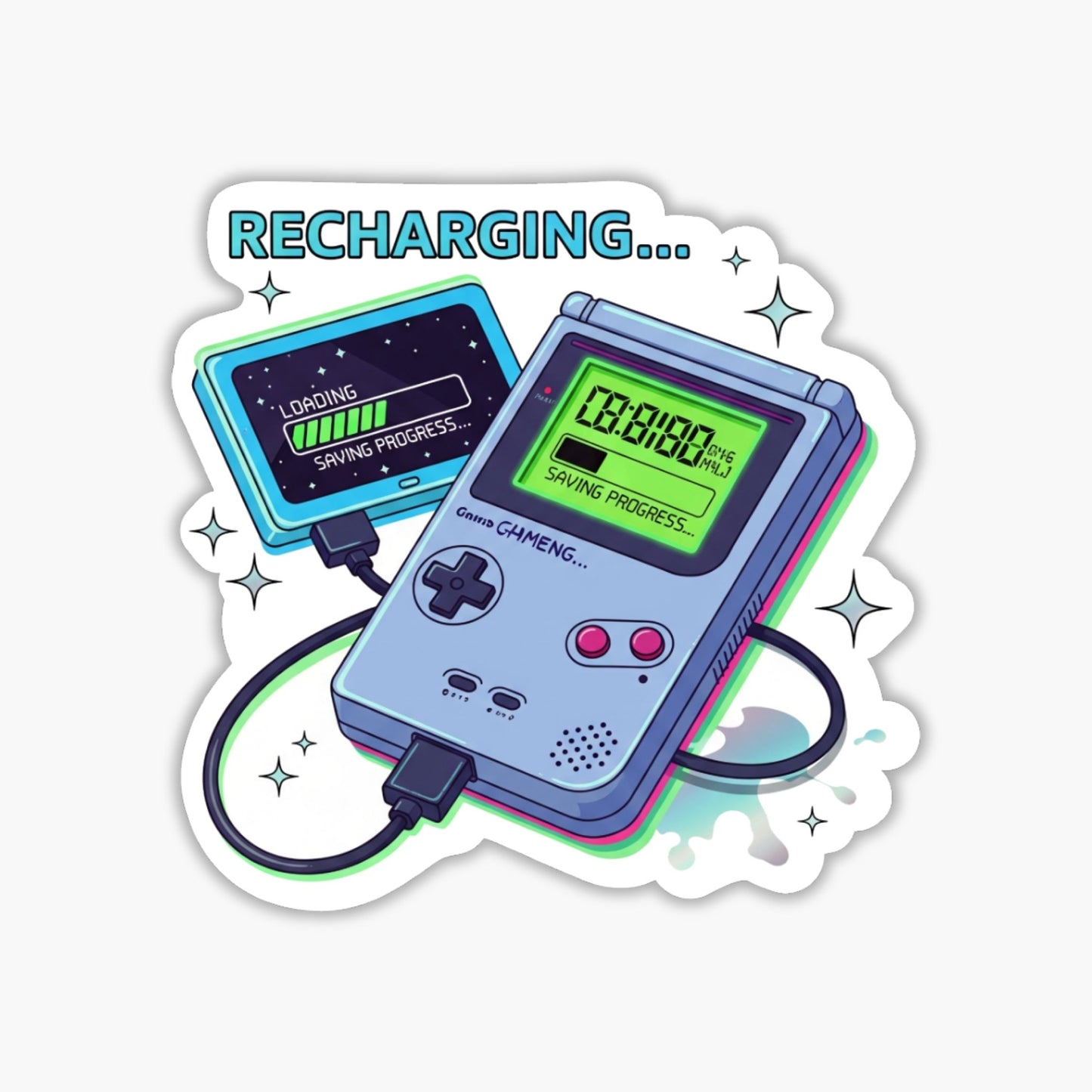 Rest is Recovery Mental Health Sticker - Y2K Gamer Aesthetic