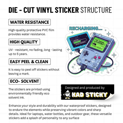 Rest is Recovery Mental Health Sticker - Y2K Gamer Aesthetic