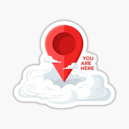Meet Myself Where I Am Mental Health Sticker - You Are Here Map Pin