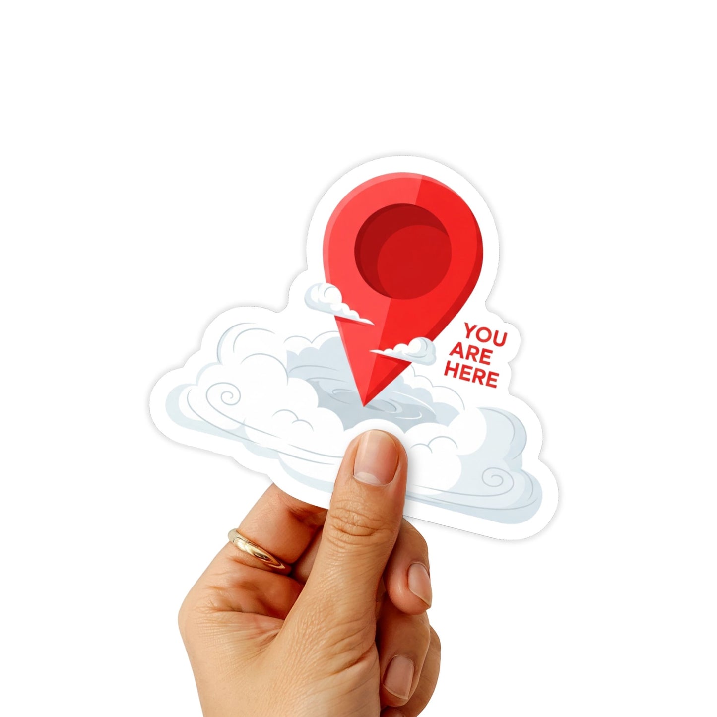 Meet Myself Where I Am Mental Health Sticker - You Are Here Map Pin