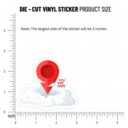 Meet Myself Where I Am Mental Health Sticker - You Are Here Map Pin