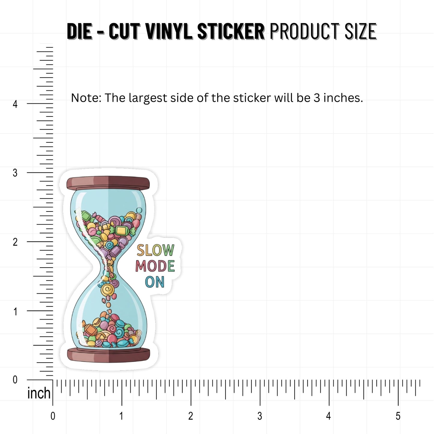 "Slow Mode On" Hourglass Mental Health Sticker - Pastel Vinyl Decal
