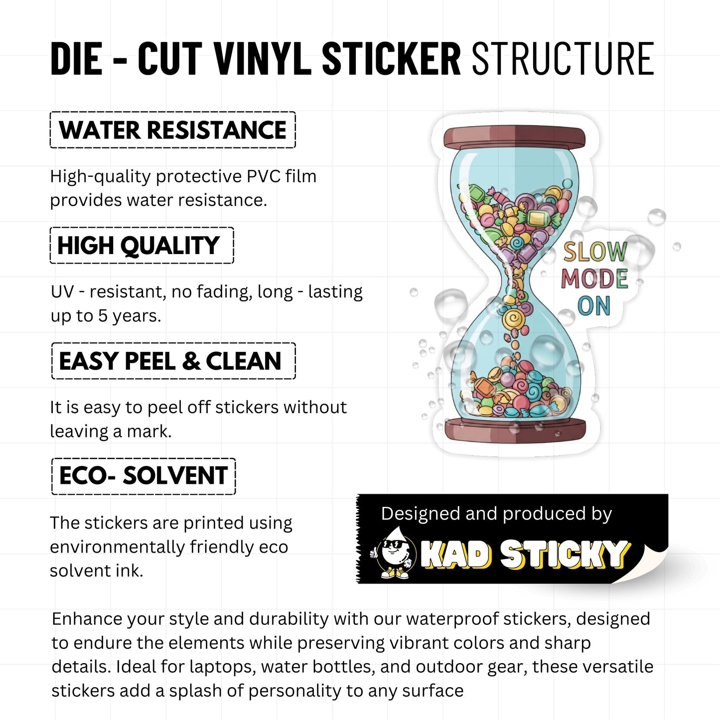 "Slow Mode On" Hourglass Mental Health Sticker - Pastel Vinyl Decal