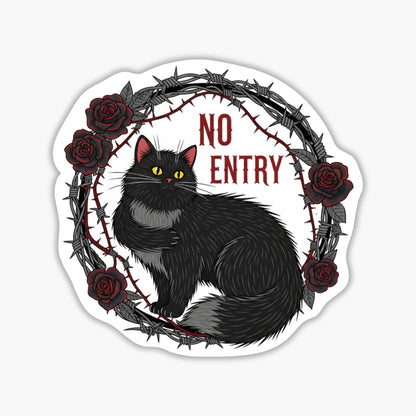 Boundaries Are Love Cat Sticker - Gothic Cute Mental Health Decal