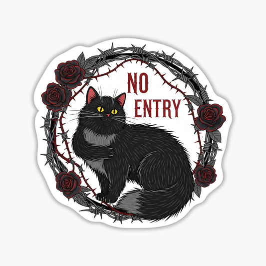 Boundaries Are Love Cat Sticker - Gothic Cute Mental Health Decal