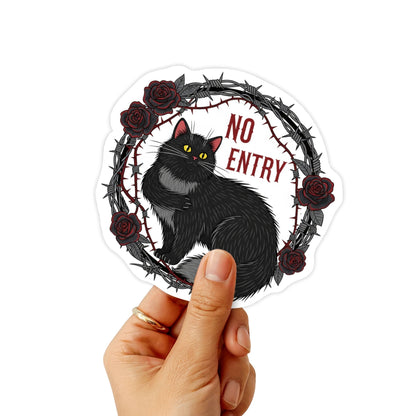 Boundaries Are Love Cat Sticker - Gothic Cute Mental Health Decal