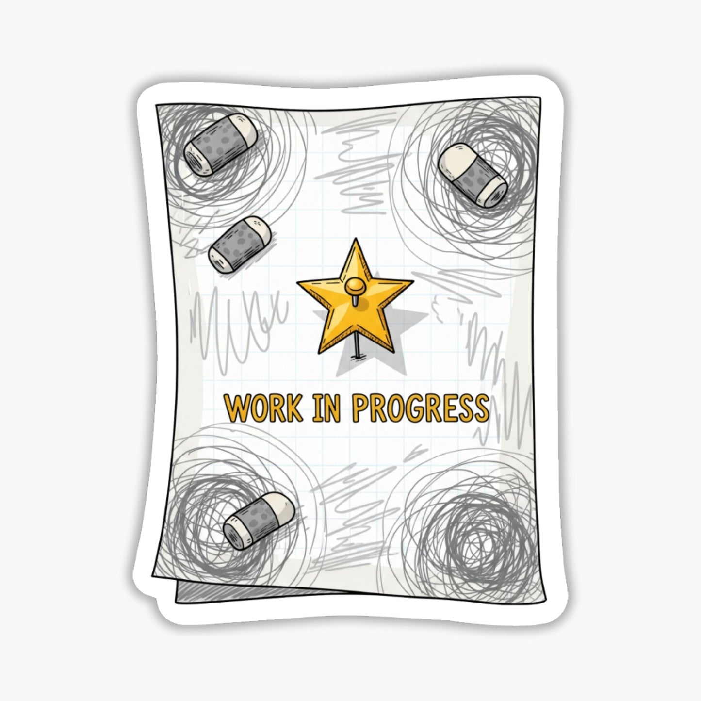 Practicing Not Perfecting Growth Mindset Sticker - Doodle Style