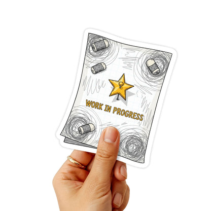 Practicing Not Perfecting Growth Mindset Sticker - Doodle Style