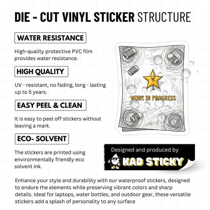 Practicing Not Perfecting Growth Mindset Sticker - Doodle Style