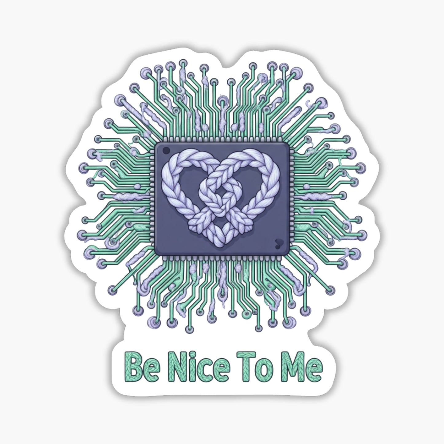 Mental Health Sticker - Be Nice To Me Tech Pastel Design