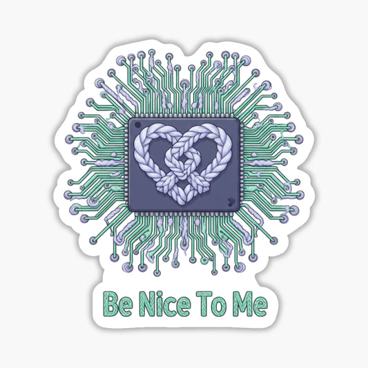 Mental Health Sticker - Be Nice To Me Tech Pastel Design