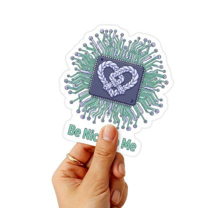 Mental Health Sticker - Be Nice To Me Tech Pastel Design