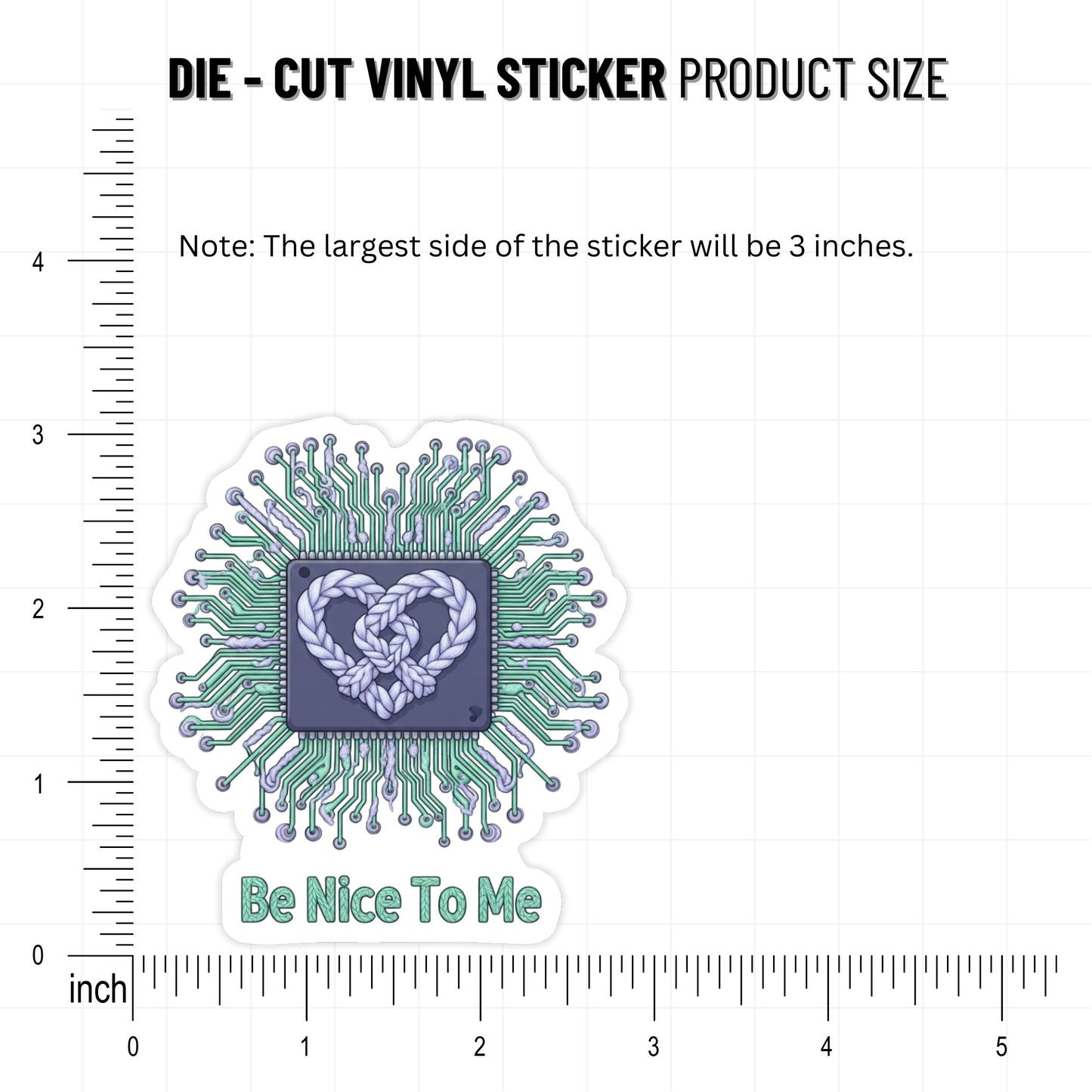 Mental Health Sticker - Be Nice To Me Tech Pastel Design