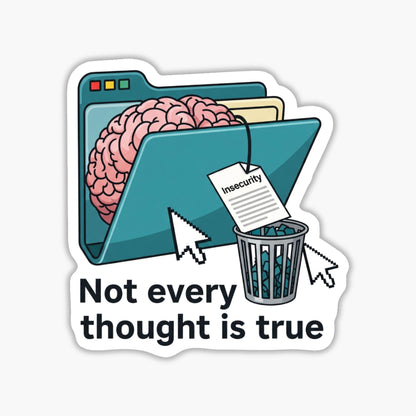 Mental Health Sticker - Not Every Thought Is True Retro Vinyl Decal