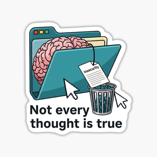 Mental Health Sticker - Not Every Thought Is True Retro Vinyl Decal