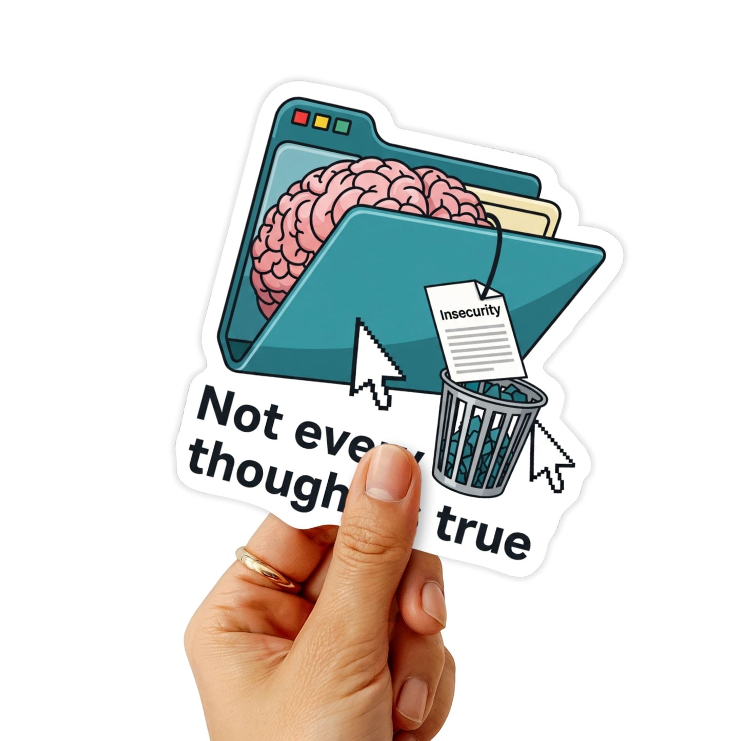 Mental Health Sticker - Not Every Thought Is True Retro Vinyl Decal