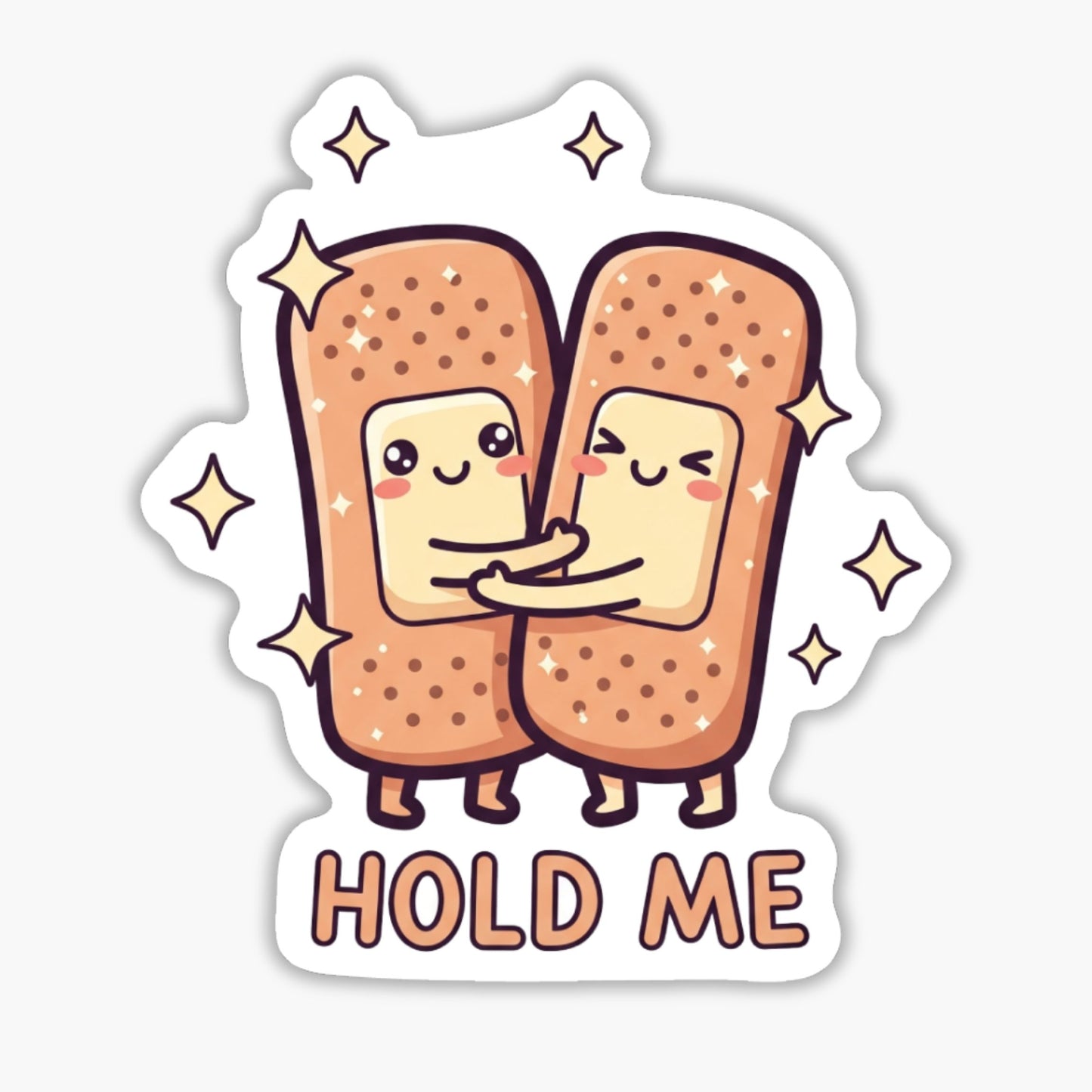 Self-Care Sticker - Hold Me Hugging Band-Aids Vinyl Decal