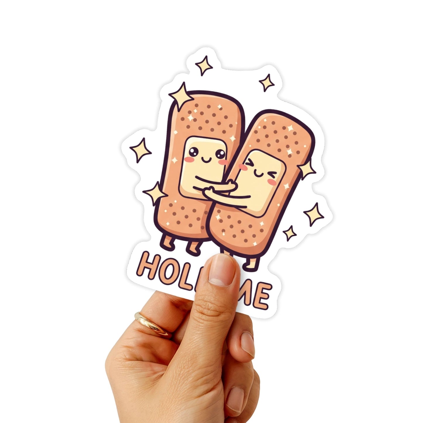 Self-Care Sticker - Hold Me Hugging Band-Aids Vinyl Decal