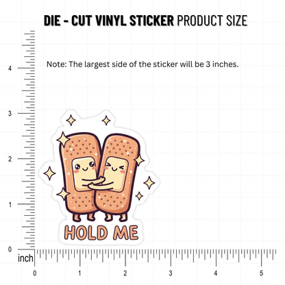 Self-Care Sticker - Hold Me Hugging Band-Aids Vinyl Decal