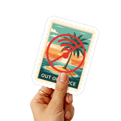 Out of Office Mental Health Sticker - Retro Island Boundary Decal