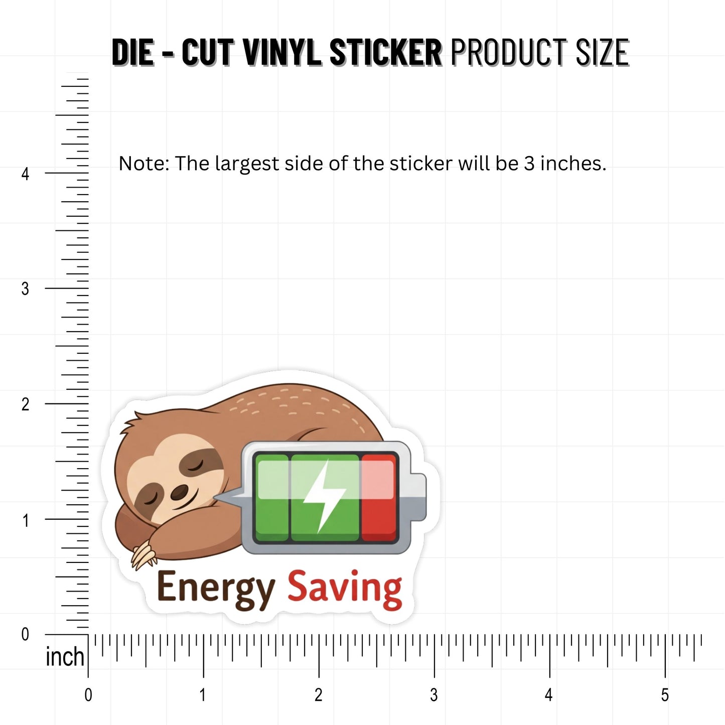 Not Lazy Sloth Mental Health Sticker - Energy Saving Vinyl Decal
