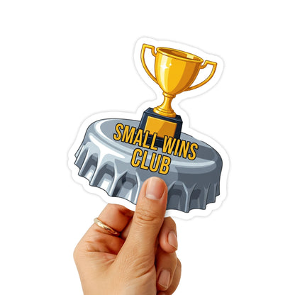 Small Wins Club Mental Health Sticker - Tiny Trophy Vinyl Decal