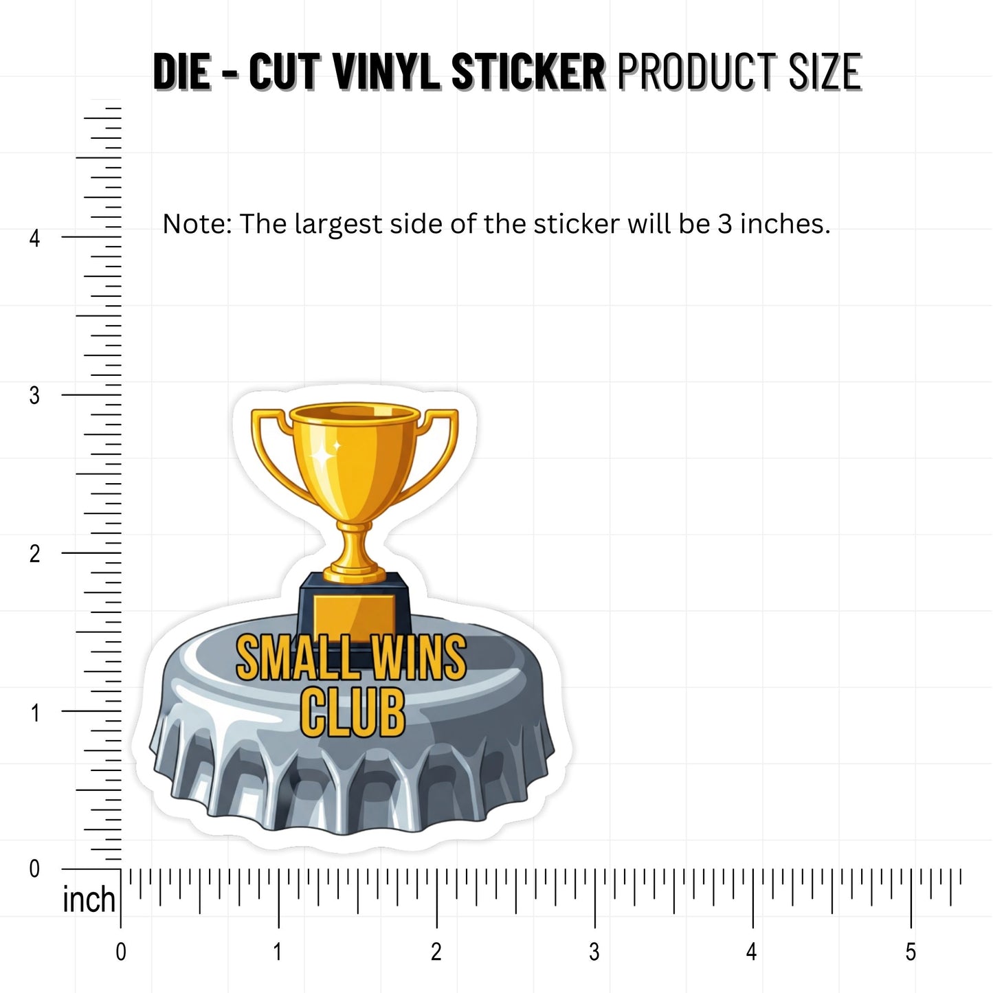 Small Wins Club Mental Health Sticker - Tiny Trophy Vinyl Decal
