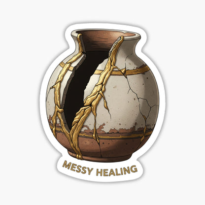 Kintsugi Healing Sticker - Messy Healing Zen Aesthetic - Matte Vinyl