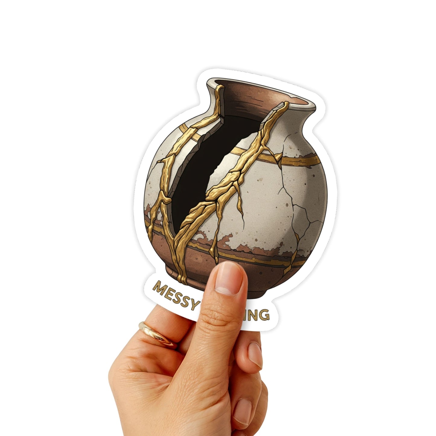 Kintsugi Healing Sticker - Messy Healing Zen Aesthetic - Matte Vinyl