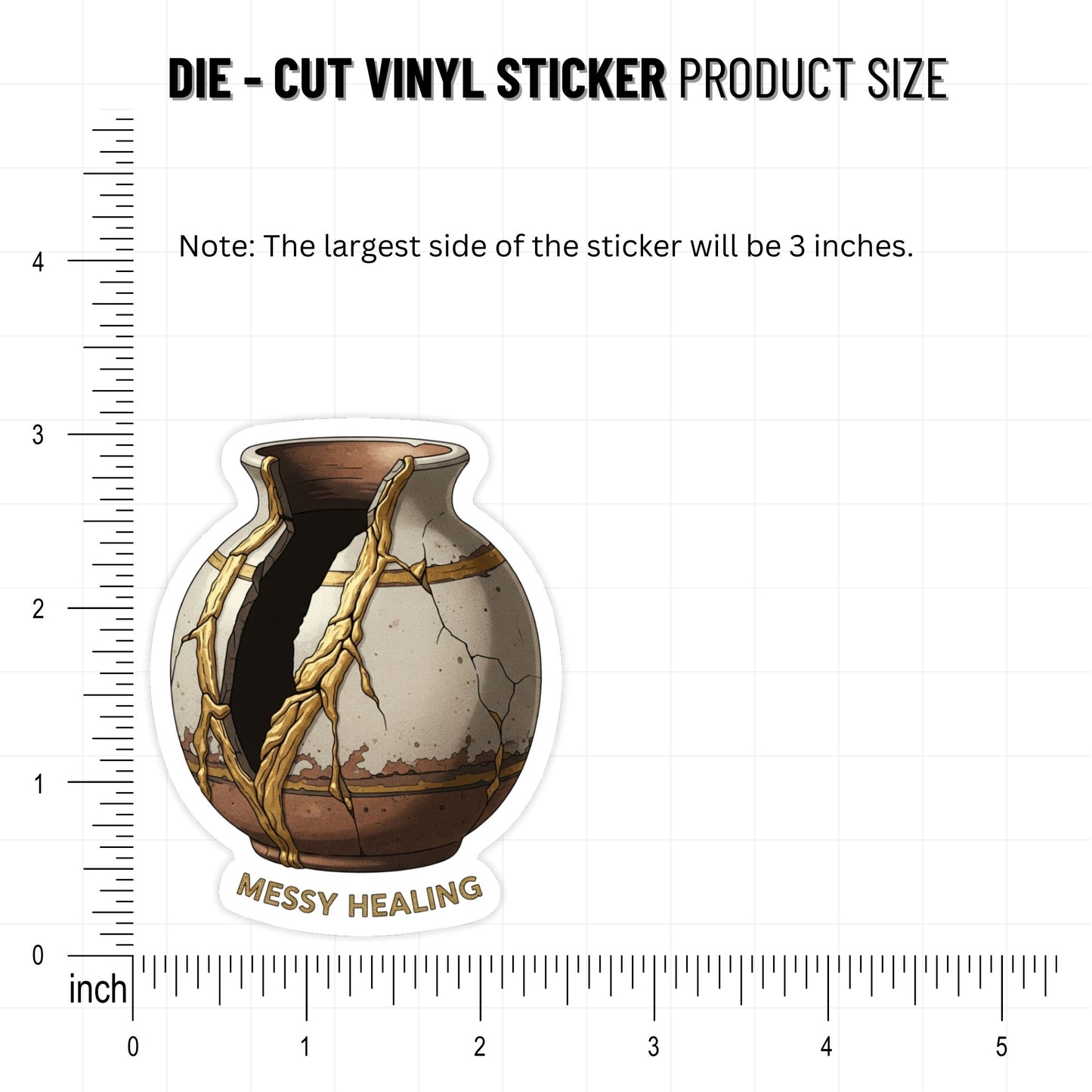 Kintsugi Healing Sticker - Messy Healing Zen Aesthetic - Matte Vinyl