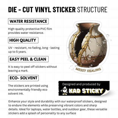 Kintsugi Healing Sticker - Messy Healing Zen Aesthetic - Matte Vinyl