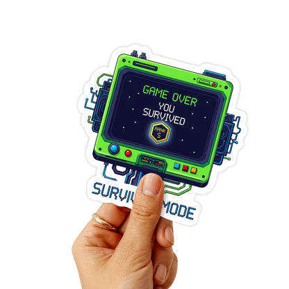 Mental Health Sticker - Survival Mode Rank S Retro Pixel Decal