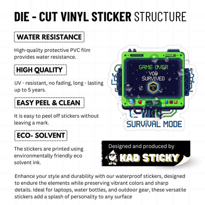 Mental Health Sticker - Survival Mode Rank S Retro Pixel Decal