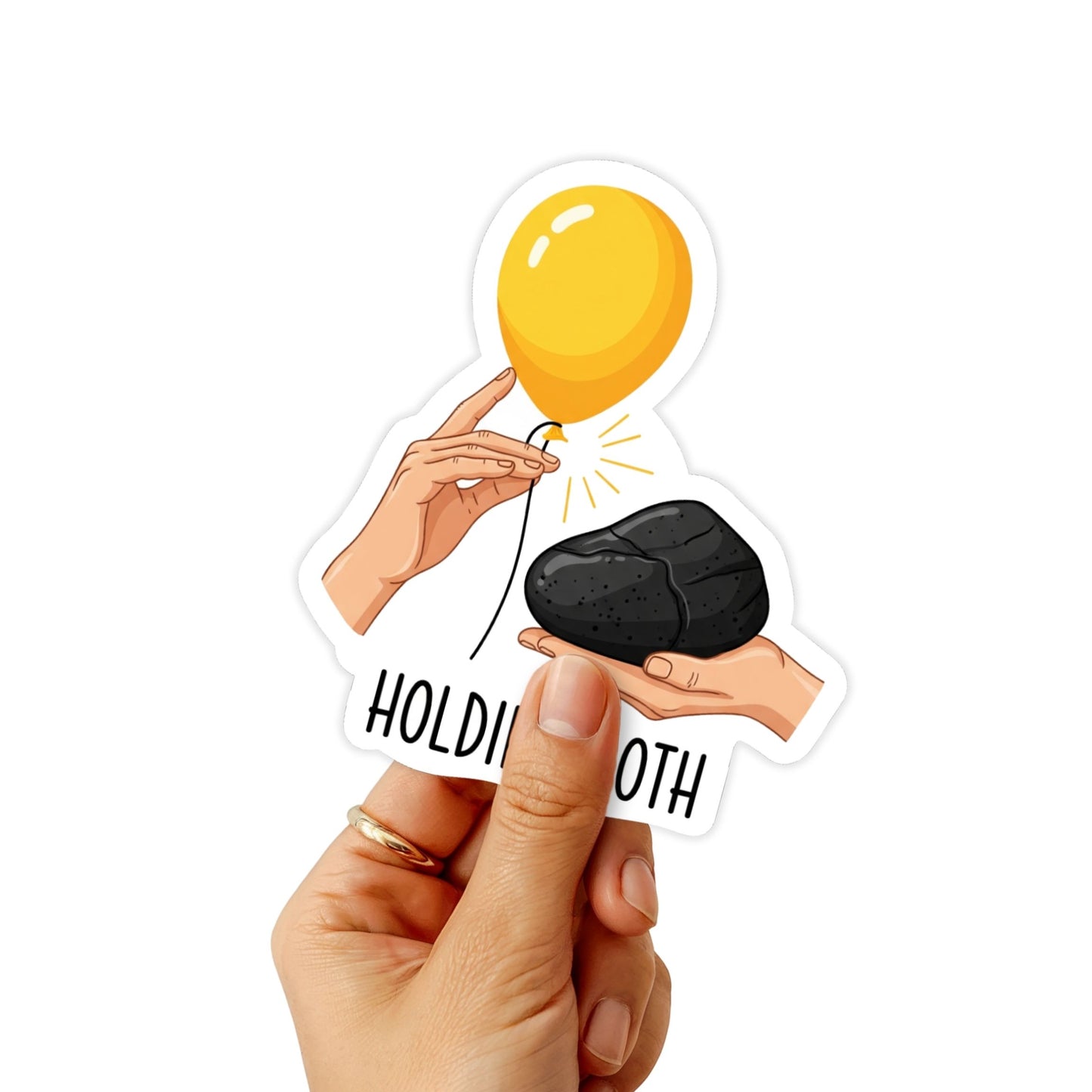 Holding Both Mental Health Sticker - Joy and Grief Balance Vinyl